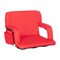 Flash Furniture Extra Wide Red Lightweight Reclining Stadium Chair with Armrests, Padded Back & Seat with Dual Storage Pockets and Backpack Straps